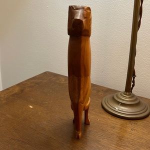 African hand carved wooden lion